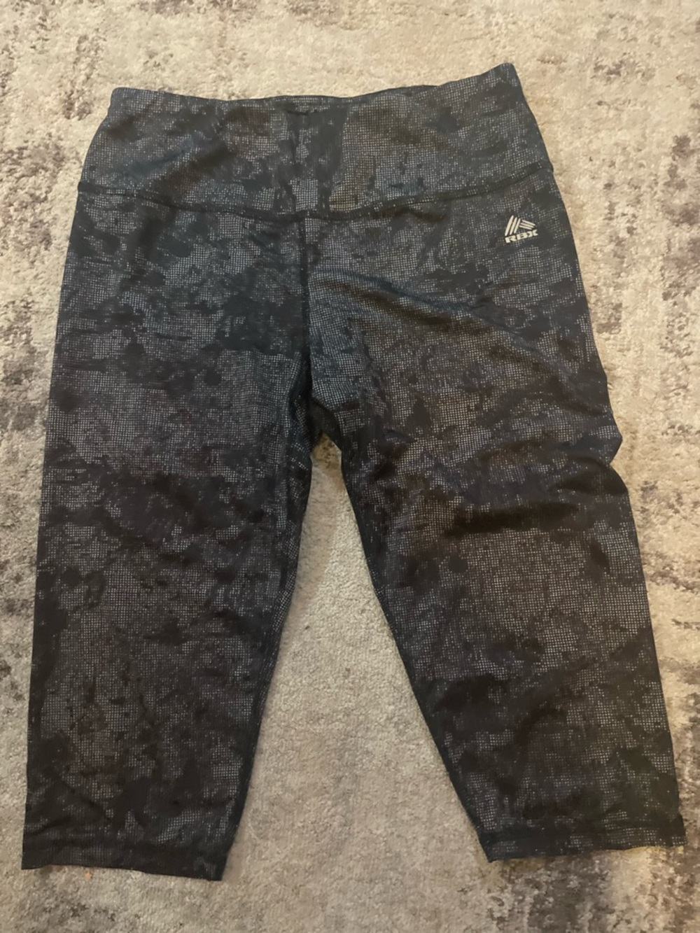 RBX Black Textured Capri Leggings for Kids